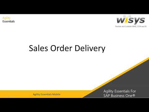 Sales Order Delivery - Agility Essentials for SAP Business One