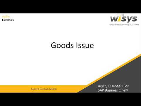 Goods Issue - Agility Essentials for SAP Business One